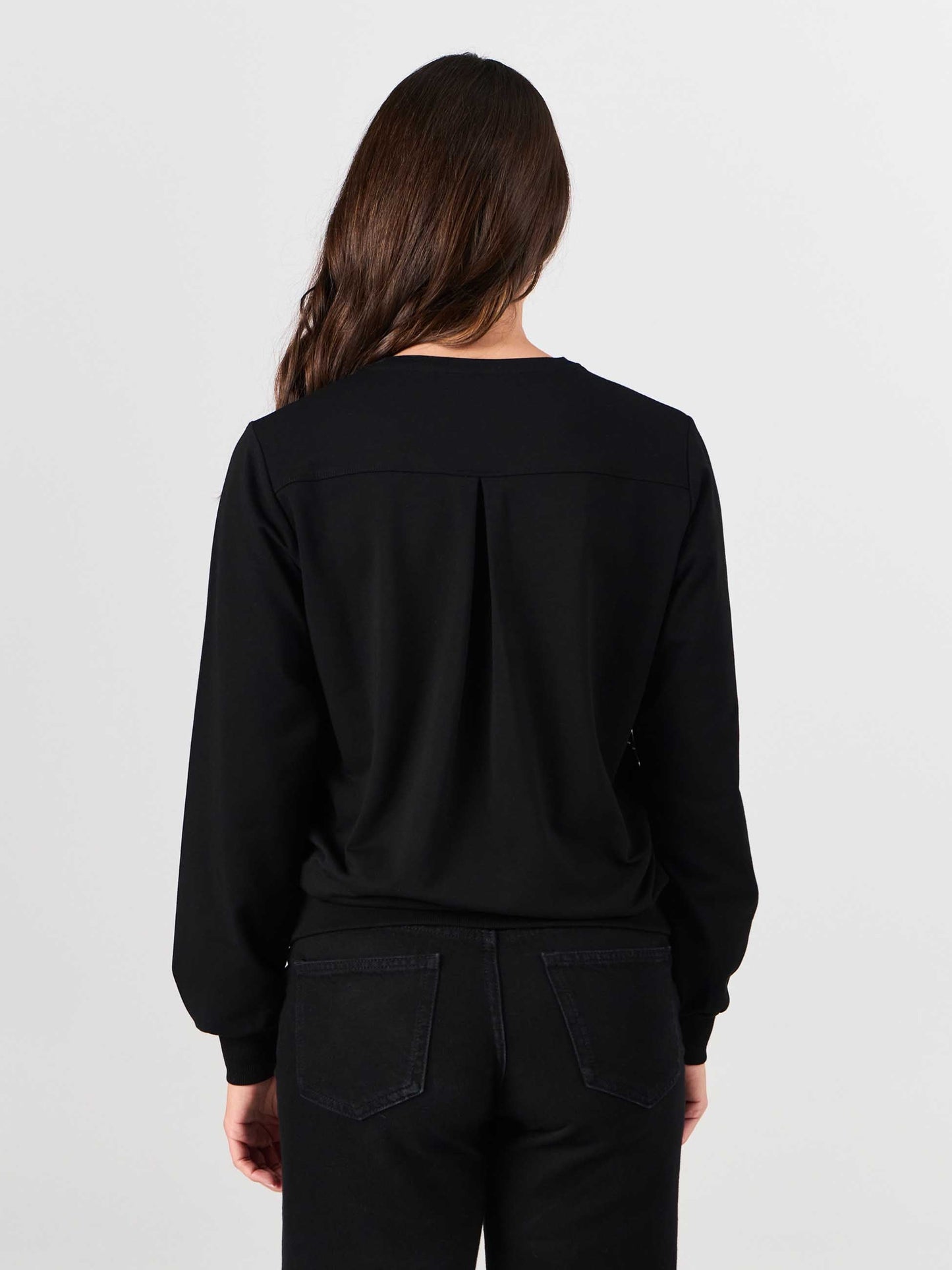 Natalie Sequin Sweatshirt - Black