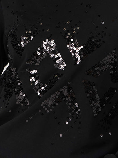 Natalie Sequin Sweatshirt - Black