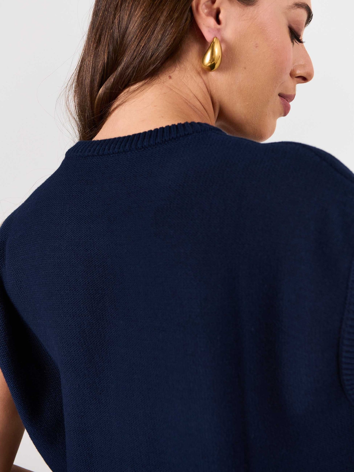 Lee Cotton Knit Vest- Navy