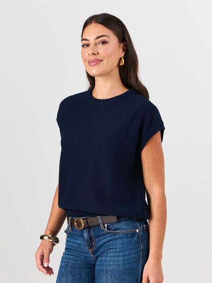 Lee Cotton Knit Vest- Navy