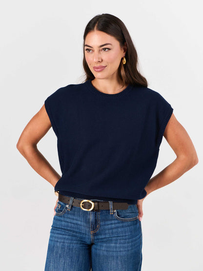 Lee Cotton Knit Vest- Navy