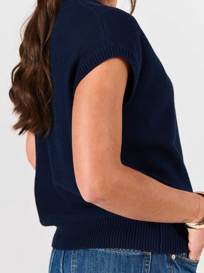 Lee Cotton Knit Vest- Navy