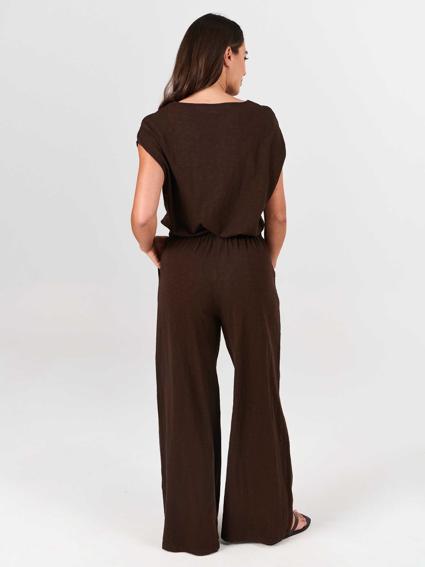 Textured Slub Lounge Pant - Coffee Bean