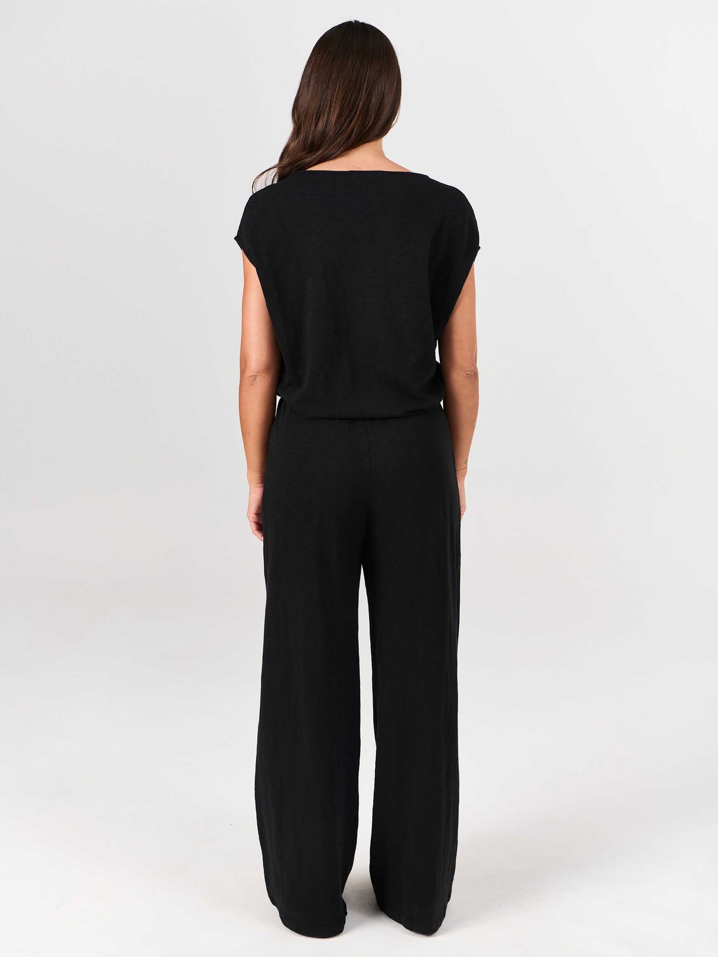 Textured Slub Lounge Pant - Black