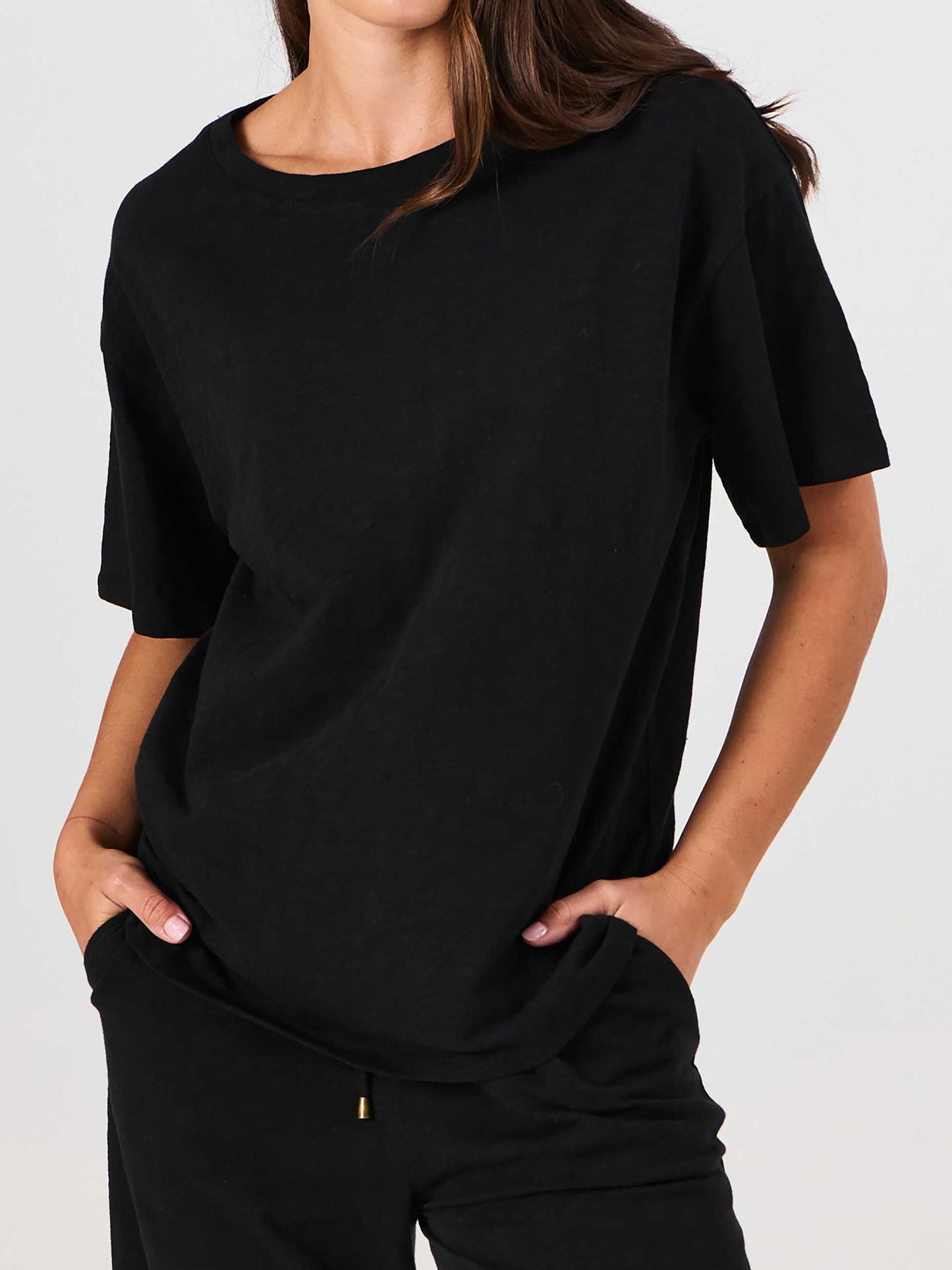 Textured Slub Eden Tee - Black