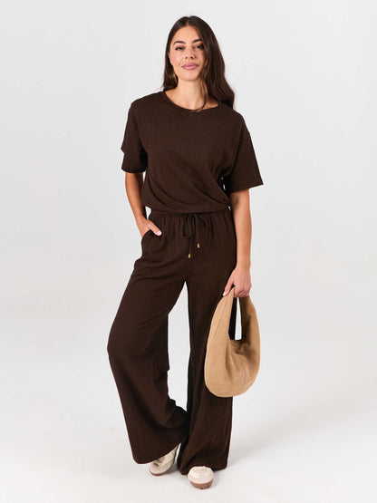 Textured Slub Eden Tee - Coffee Bean