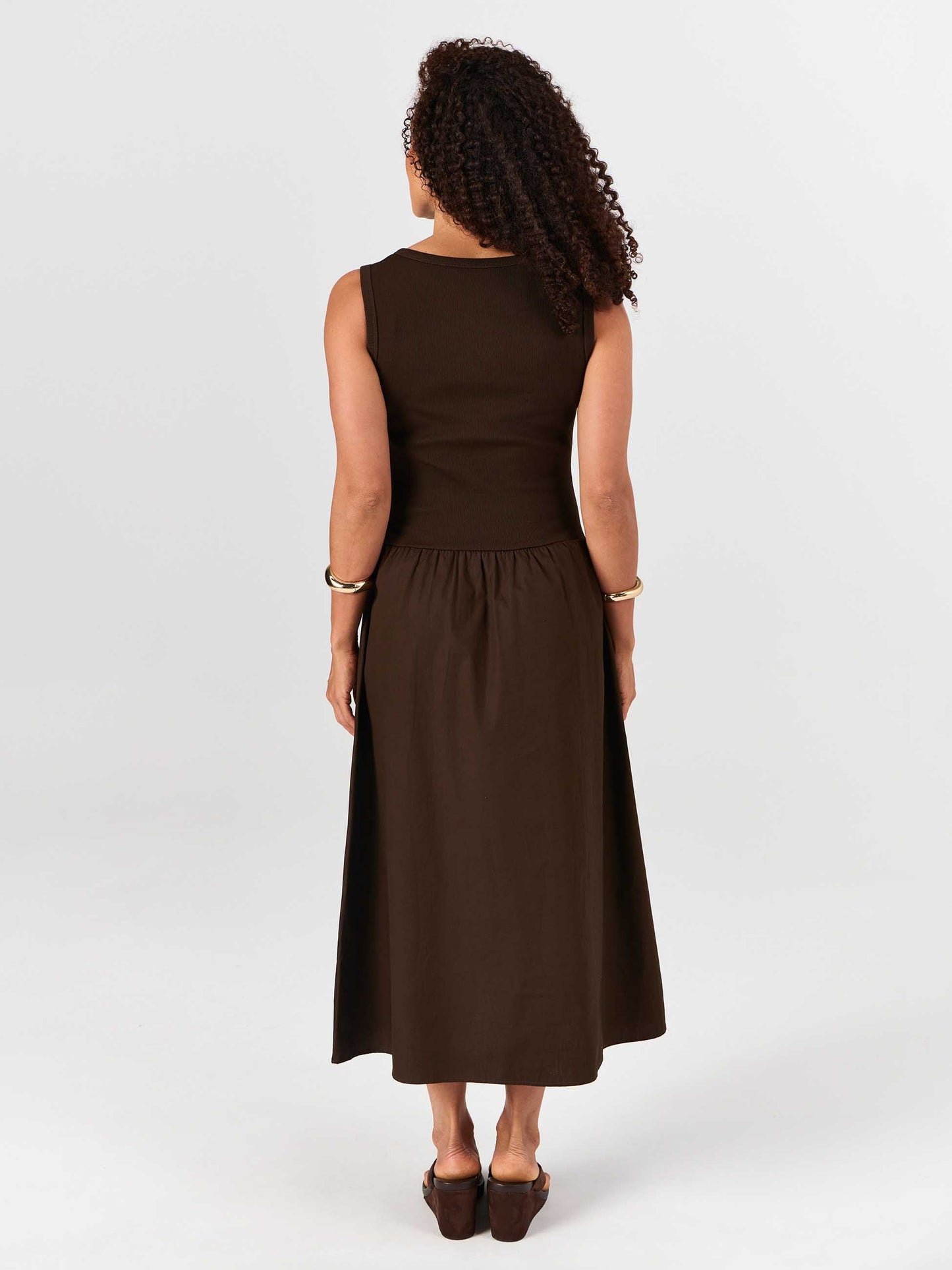 Aria Sleeveless Dress - Coffee Bean