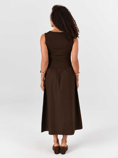 Aria Sleeveless Dress - Coffee Bean