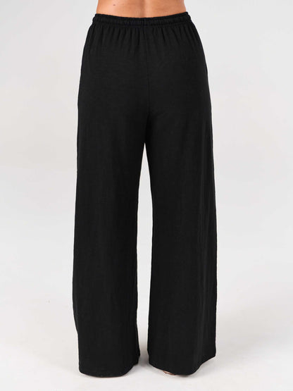 Textured Slub Lounge Pant - Black