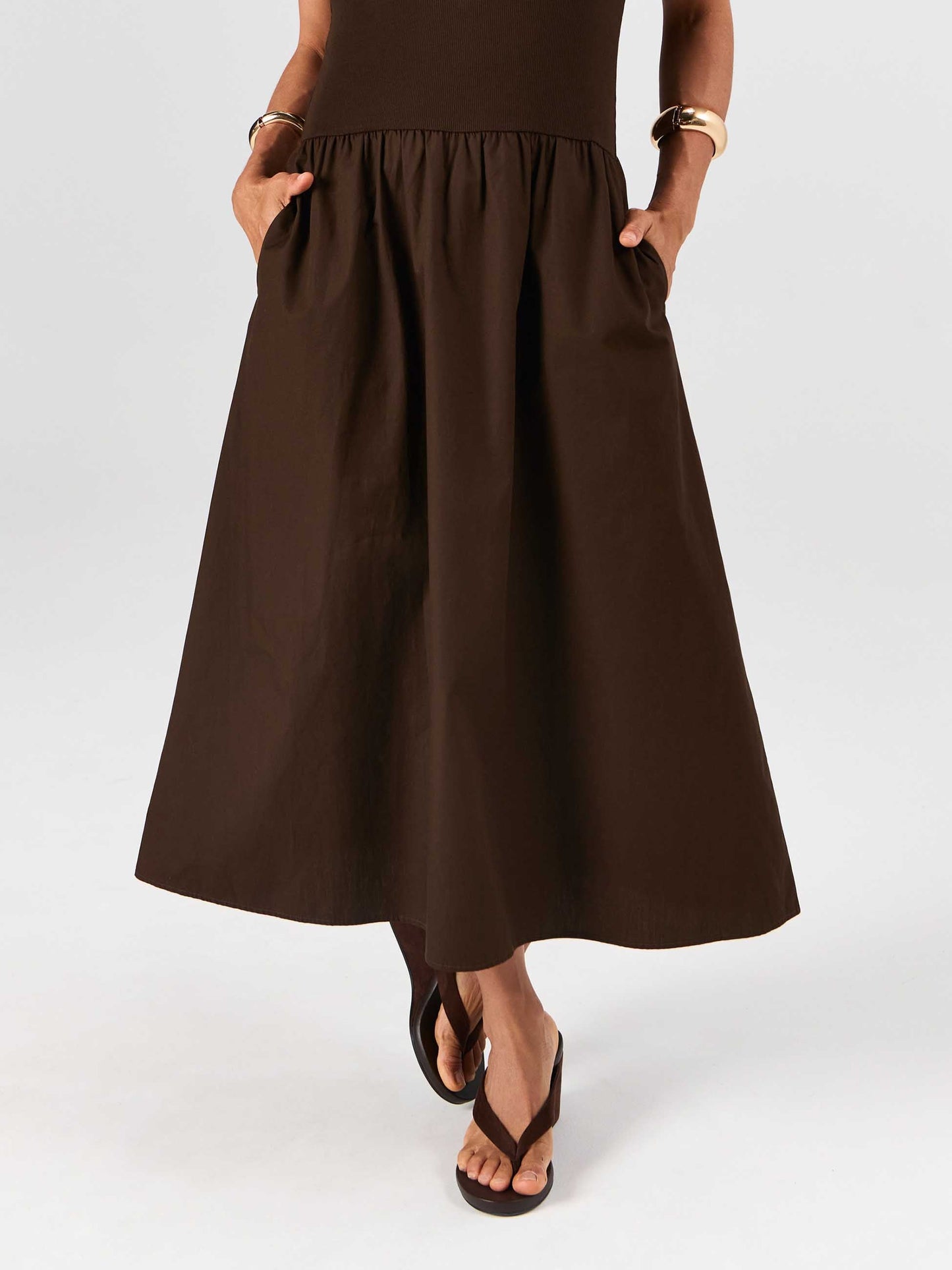 Aria Sleeveless Dress - Coffee Bean