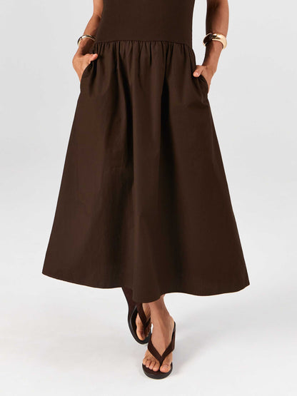 Aria Sleeveless Dress - Coffee Bean