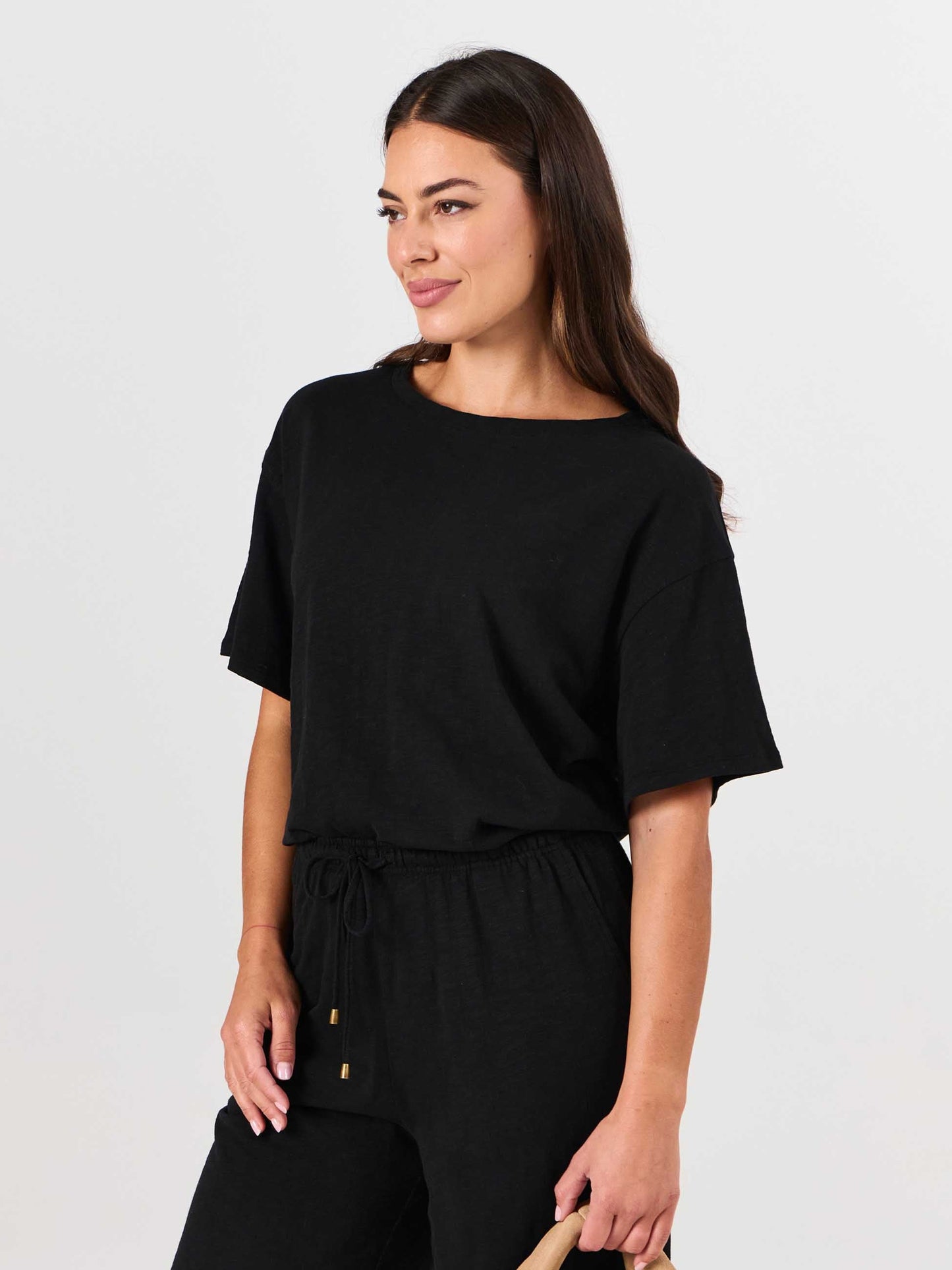 Textured Slub Eden Tee - Black