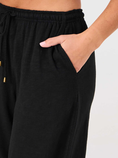Textured Slub Lounge Pant - Black