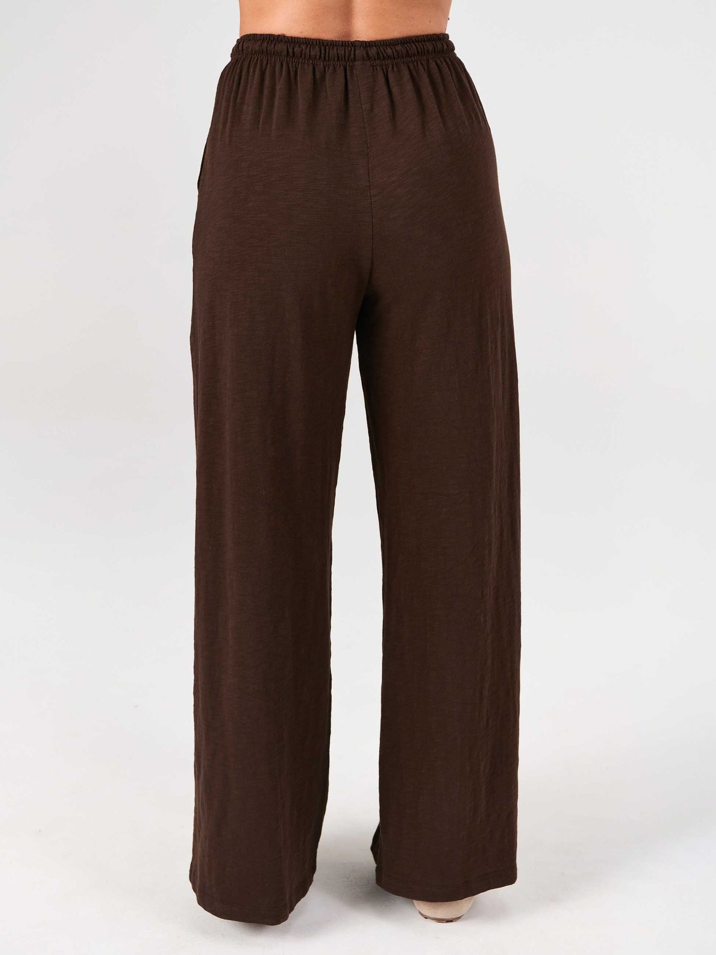 Textured Slub Lounge Pant - Coffee Bean