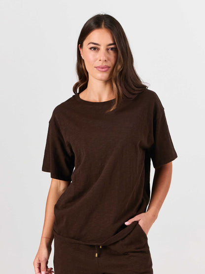Textured Slub Eden Tee - Coffee Bean