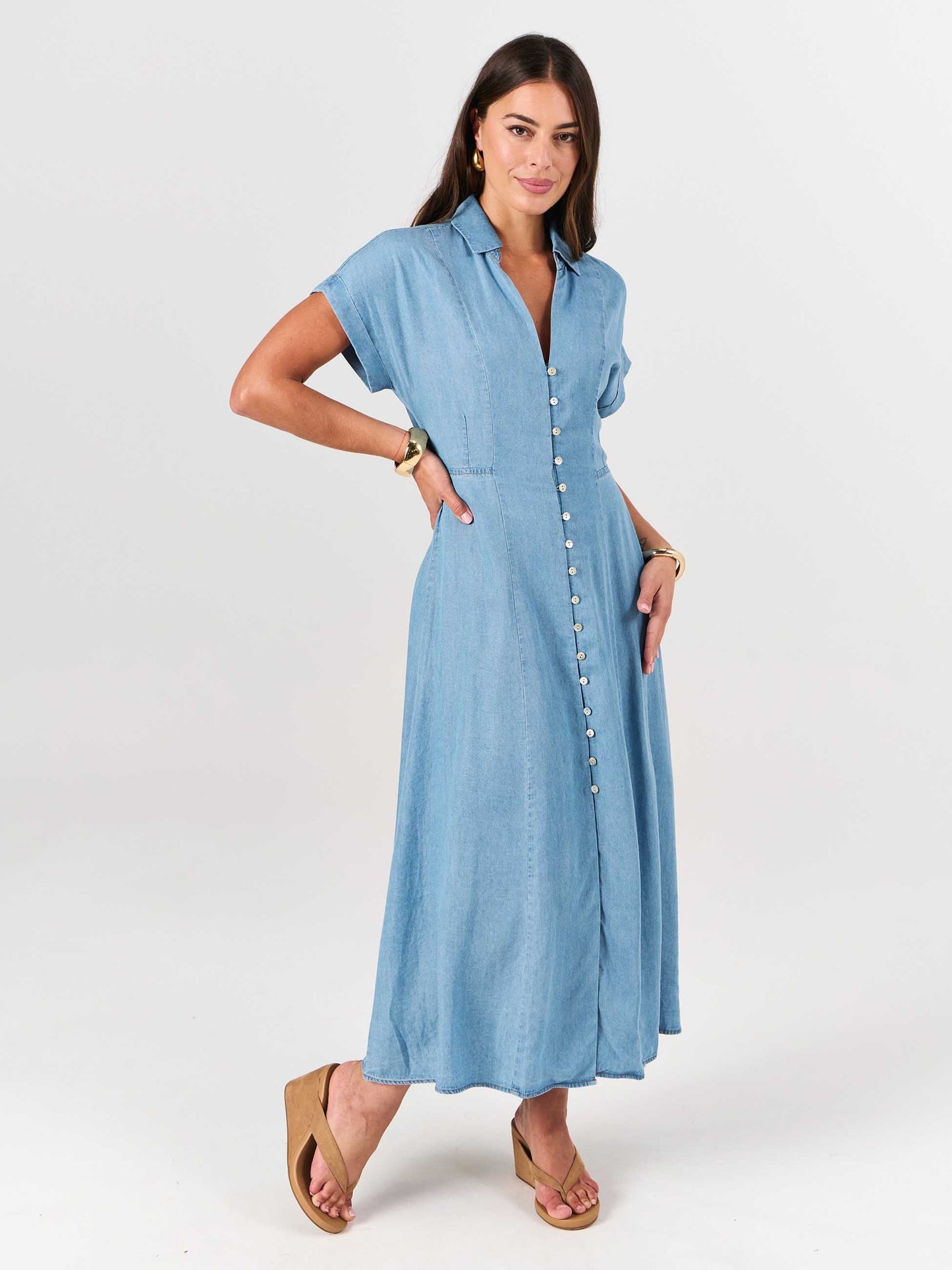 Capri Denim Tencel Dress - Light Denim