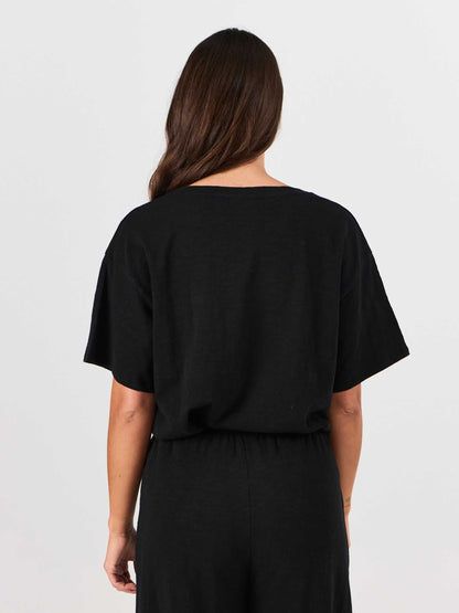 Textured Slub Eden Tee - Black