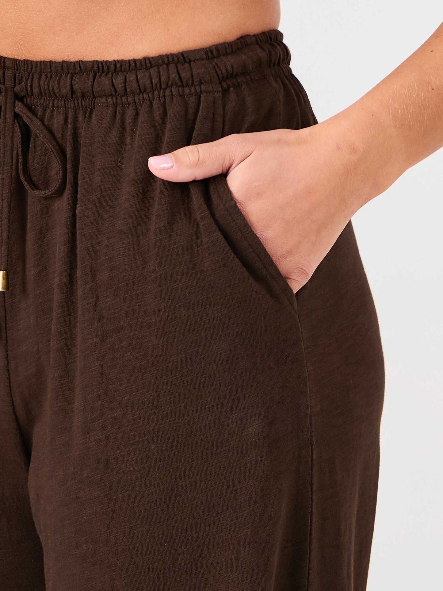Textured Slub Lounge Pant - Coffee Bean