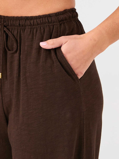 Textured Slub Lounge Pant - Coffee Bean