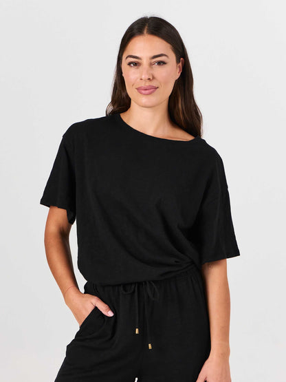 Textured Slub Eden Tee - Black