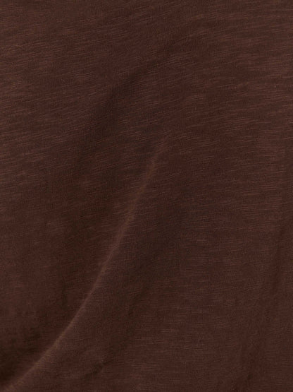 Textured Slub Luxe Layer Tee - Coffee Bean