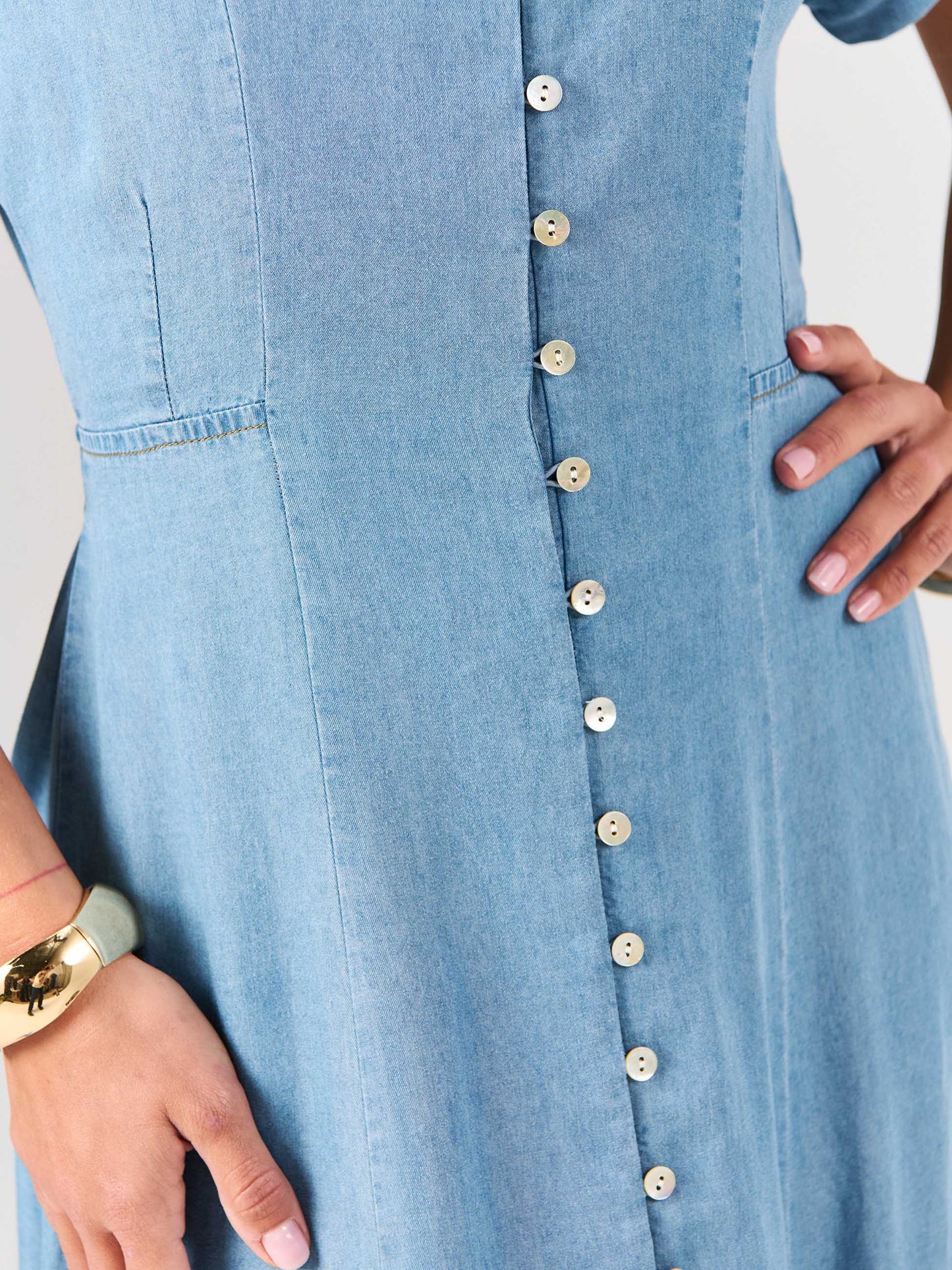 Capri Denim Tencel Dress - Light Denim