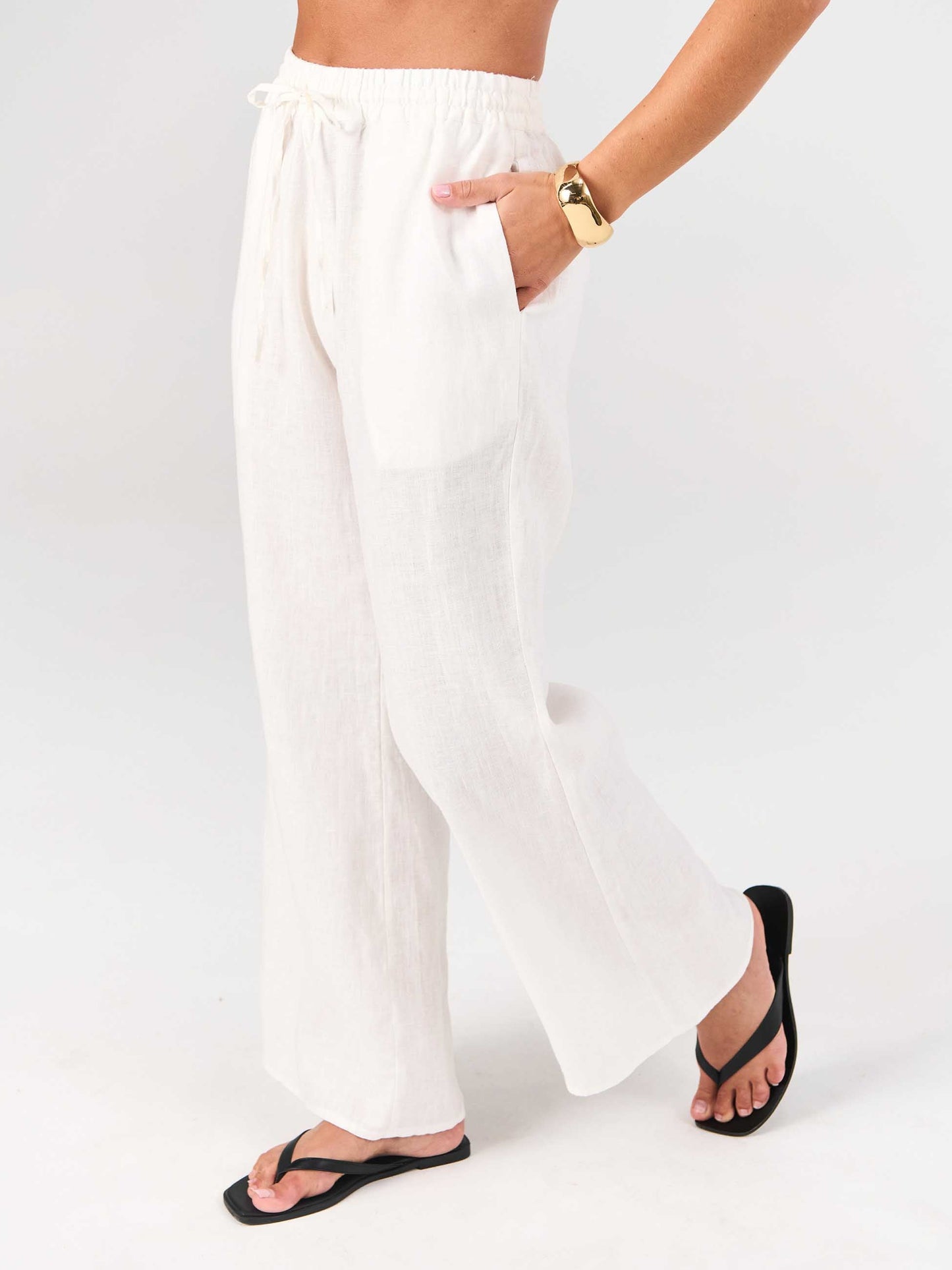 Sasha Linen Pants - White