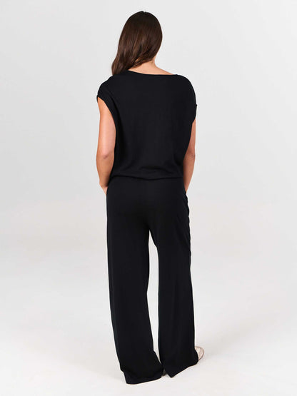 Merino Wool Lounge Pant - Black