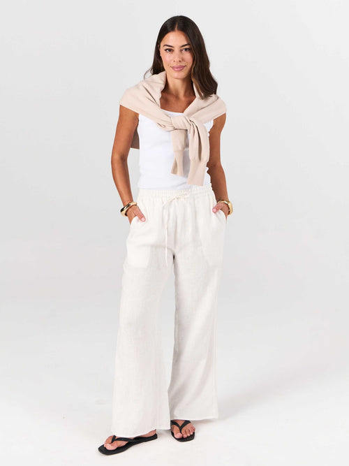 Sasha Linen Pants - White