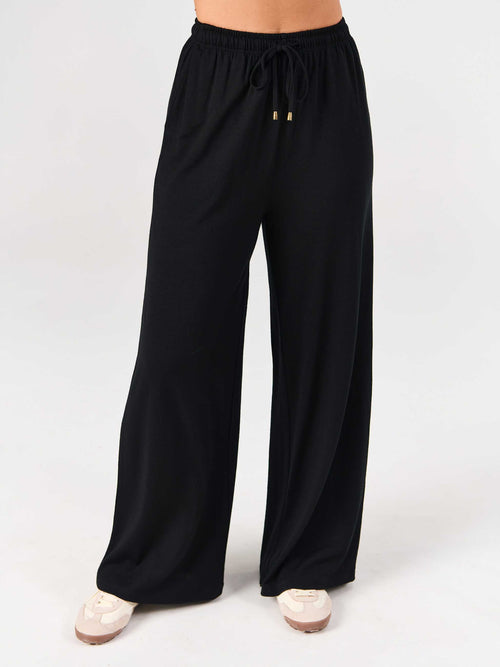 Merino Wool Lounge Pant - Black