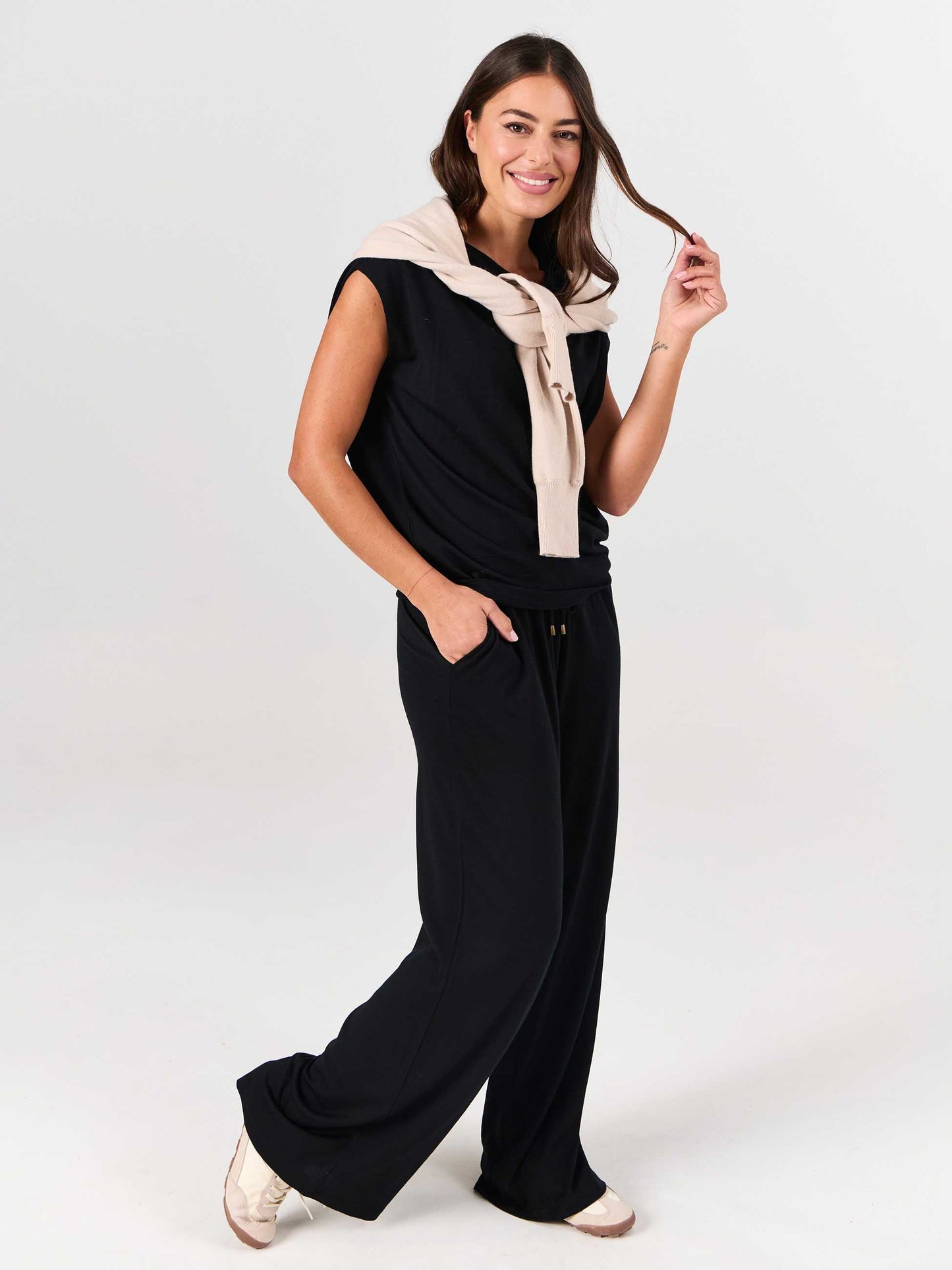 Merino Wool Lounge Pant - Black