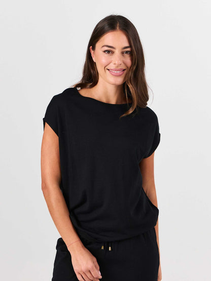 Luxe Layer Merino Wool Tee - Black
