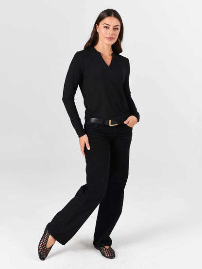 Nero Long Sleeve Top - Black
