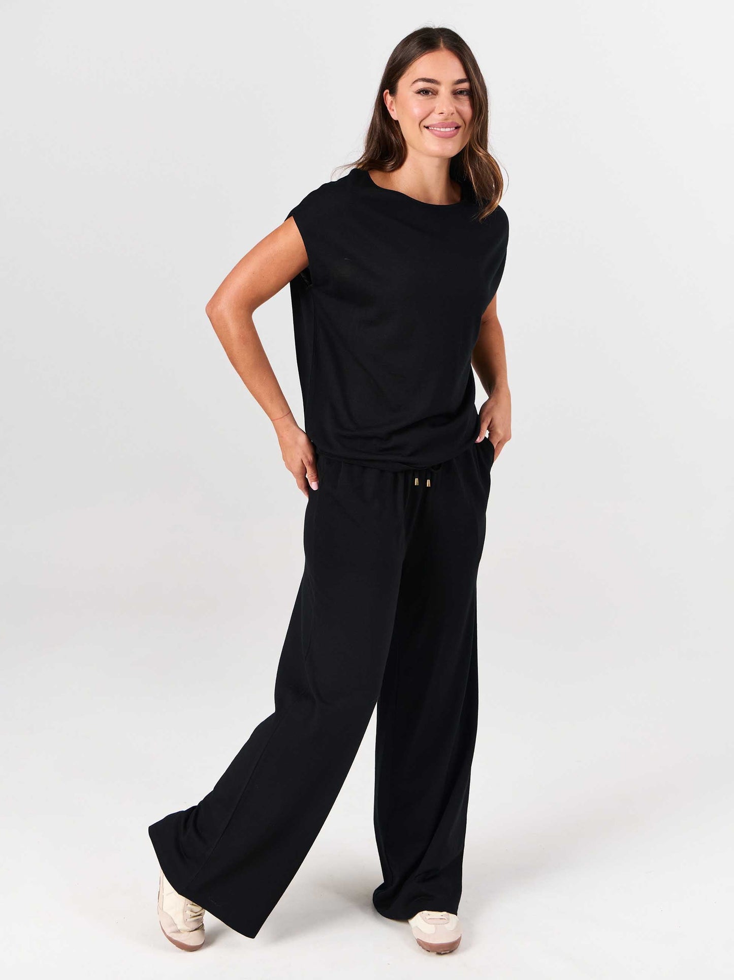 Luxe Layer Merino Wool Tee - Black