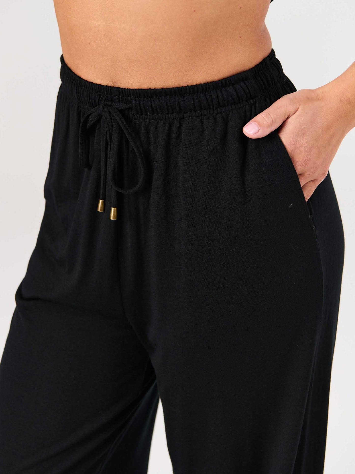 Merino Wool Lounge Pant - Black