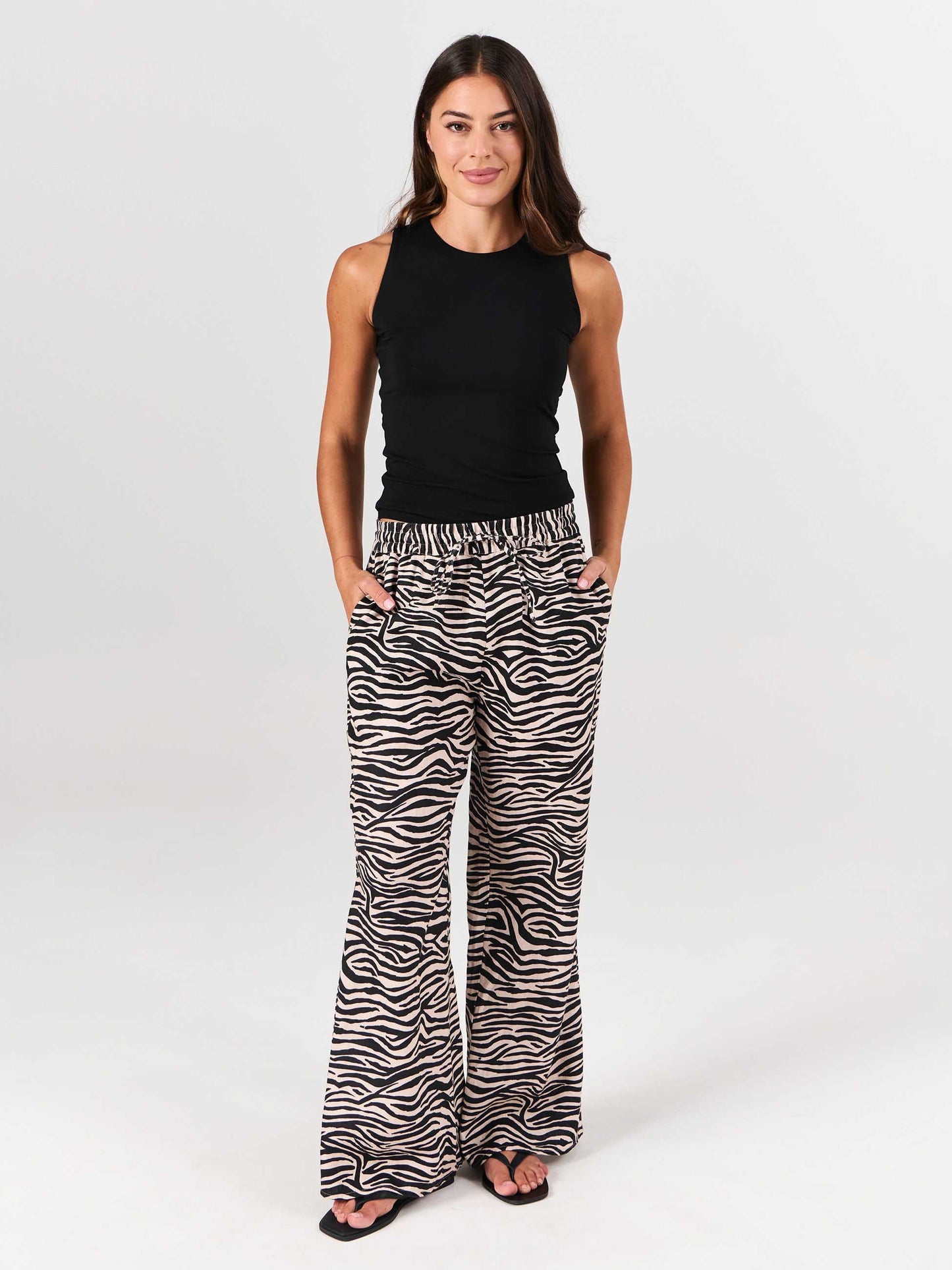 Sasha Linen Pants - Zebra