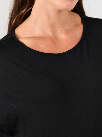 Luxe Layer Merino Wool Tee - Black