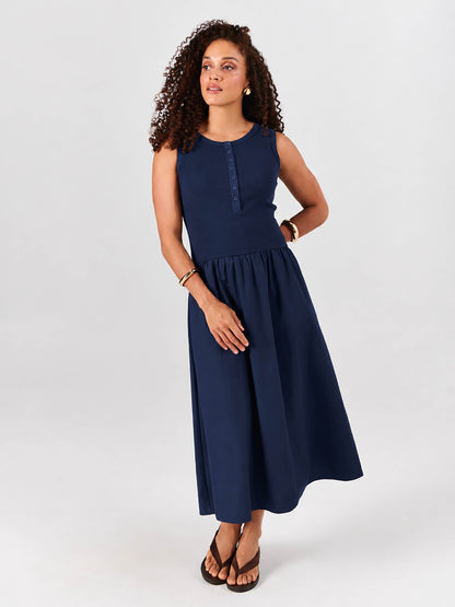 Aria Sleeveless Dress - Navy