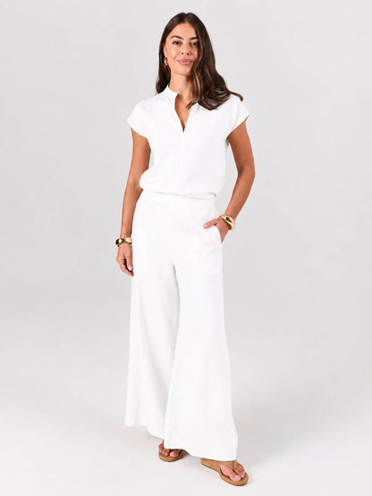 Sophia Linen Tunic - White