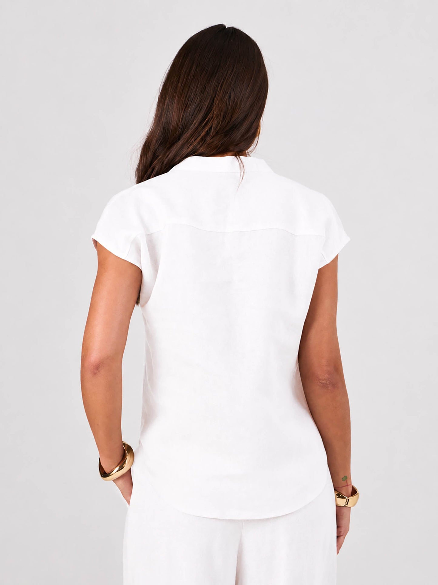 Sophia Linen Tunic - White