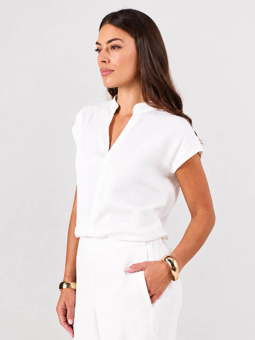 Sophia Linen Tunic - White
