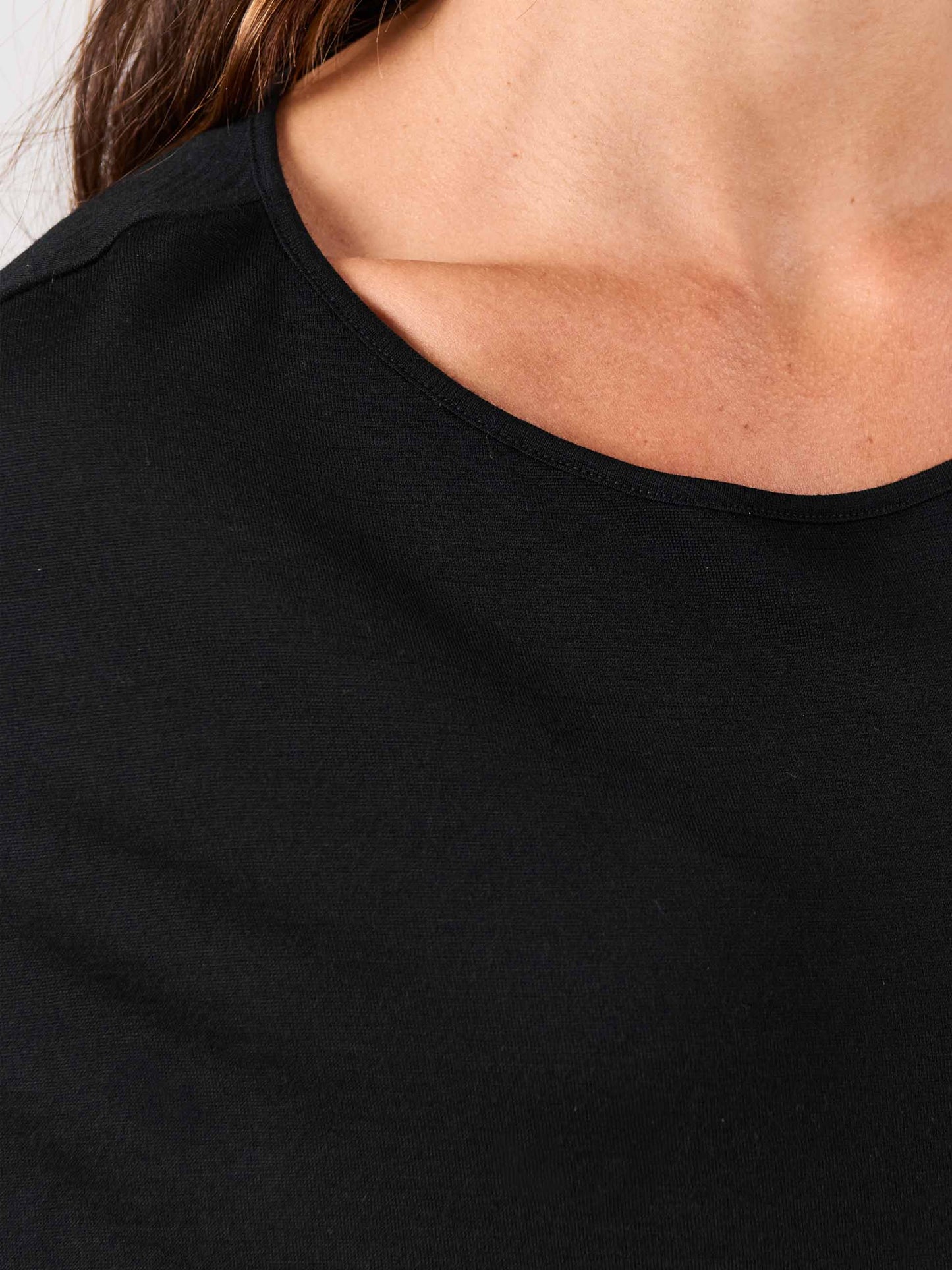 Luxe Layer Merino Wool Tee - Black