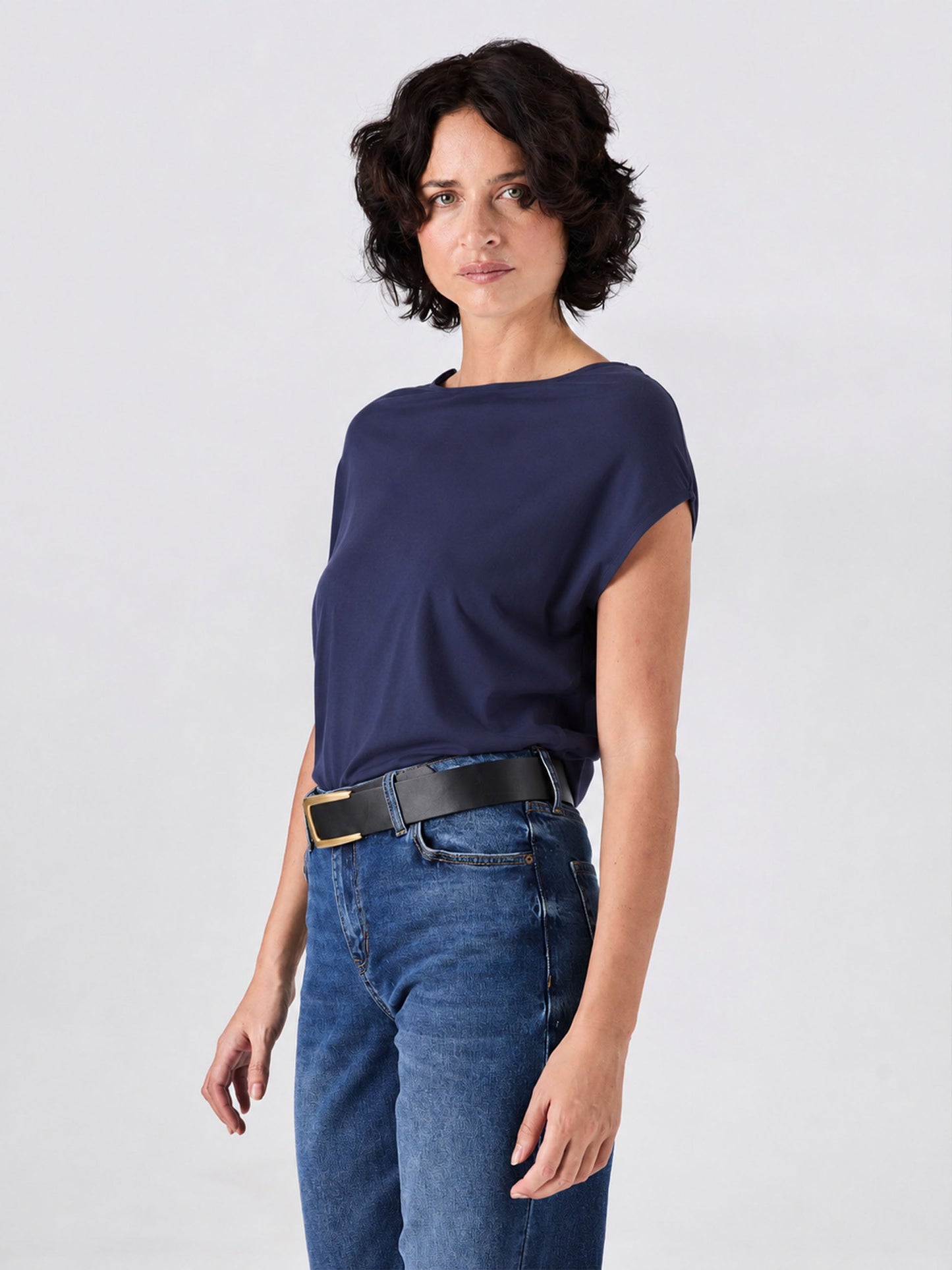 Modal Luxe Layer Tee - Navy