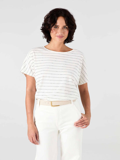 Yarn Dye Stripe Tee - Black & White Stripe