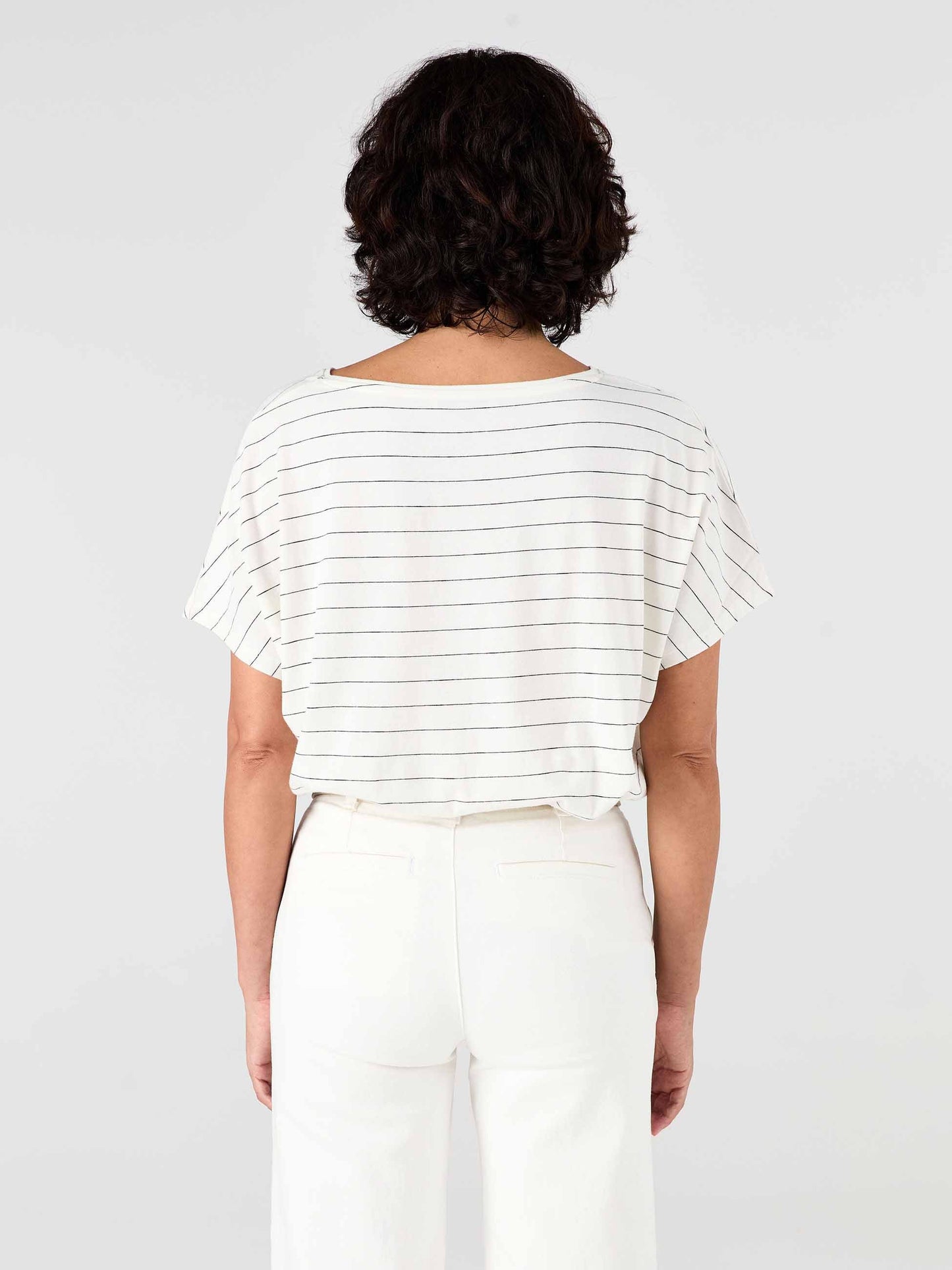 Yarn Dye Stripe Tee - Black & White Stripe
