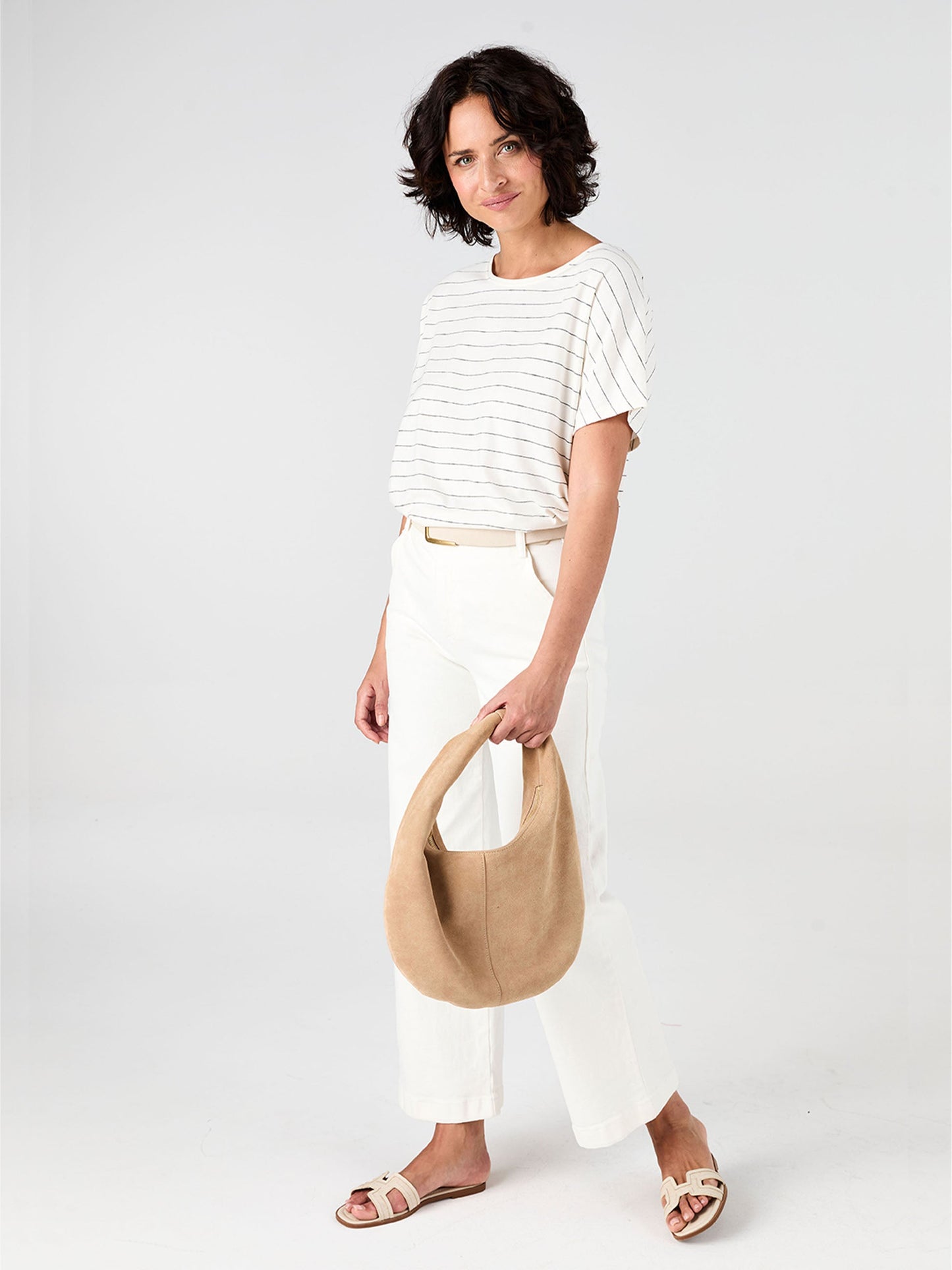 Yarn Dye Stripe Tee - Black & White Stripe