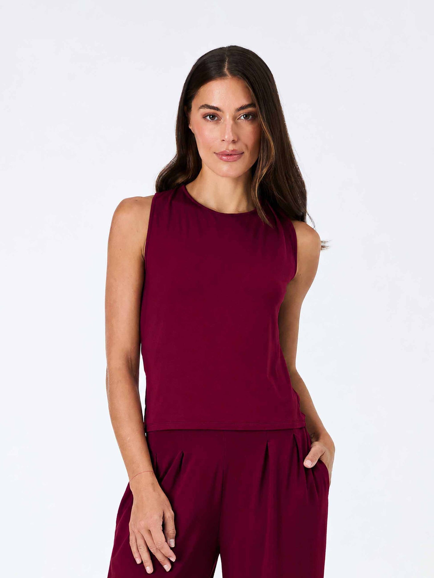 Cowl Back Top - Sangria