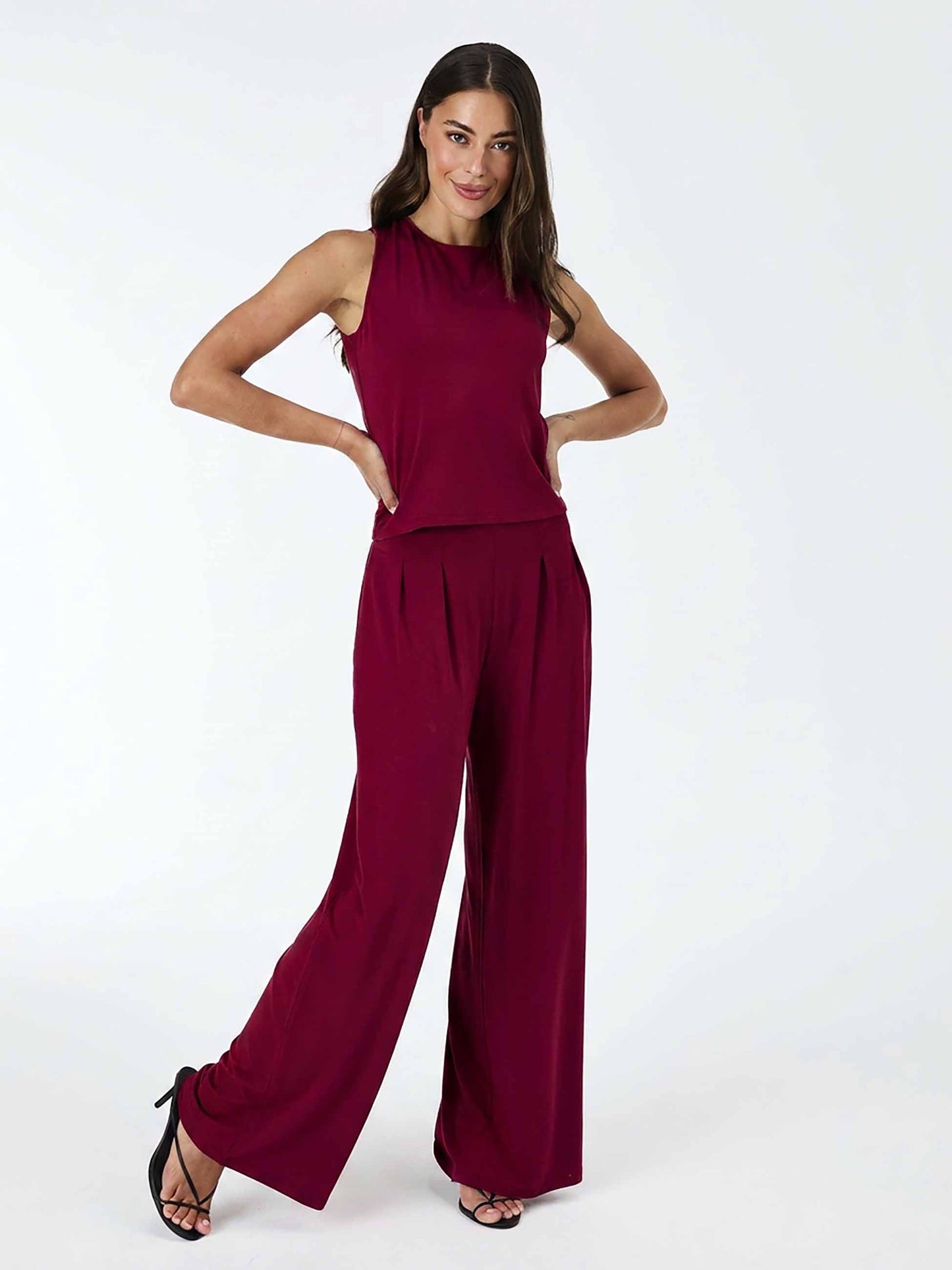 Cowl Back Top - Sangria