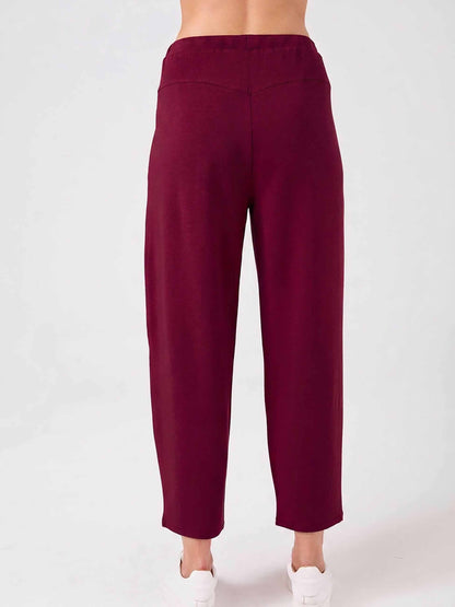Kyoto Ankle Length French Terry Jogger - Sangria