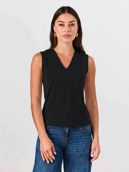 Laura V Neck Top - Black